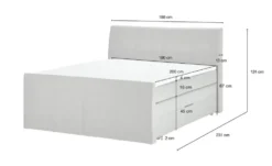 Boxspringbett mit Bettkasten und Topper