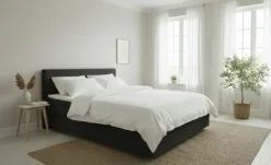 Boxspringbett 120x200 in dunkelgrau