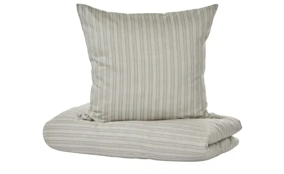 Como Green Satin Wende-Bettwäsche Calm Stripes