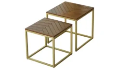 Couchtisch, 2er-Set aus Massivholz