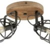 Deckenleuchte, 2-flammig, Holz/Metall