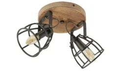 Deckenleuchte, 2-flammig, Holz/Metall