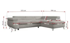 Ecksofa Hellgrau