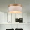 Globo Lighting Pendelleuchte, 1-flammig, beige/Holzoptik