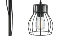 Globo Lighting Stehleuchte 2-flammig, Holz/ Metall Korb