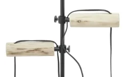 Globo Lighting Stehleuchte 2-flammig, Holz/ Metall Korb