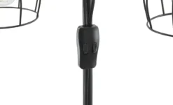 Globo Lighting Stehleuchte 2-flammig, Holz/ Metall Korb