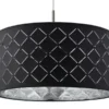 Globo Lighting Stoffpendelleuchte, 1-flammig, Schirm grau/silber