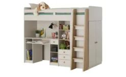 Hochbett mit Kleiderschrank und Schreibtisch