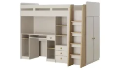 Hochbett mit Kleiderschrank und Schreibtisch