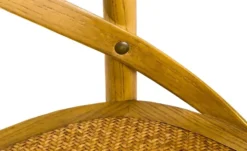 Holz-Stuhl mit Rattan-Sitzfläche in Antikoptik