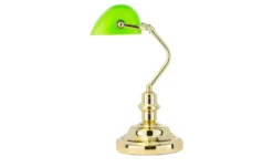 KHG Banker-Lampe messing mit grünem Schirm