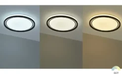 KHG LED-Deckenleuchte, schwarz mit Fernbedienung