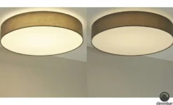 KHG LED-Deckenleuchte Stoffschirm, grau