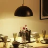 KHG Pendelleuchte, 1-flammig, schwarz/ Holz