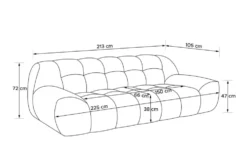 KONSIMO Polstermöbel 3er-Set in Bubble Optik Vena