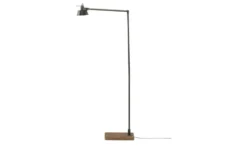 Leseleuchte, 1-flammig, Metall / Holz schwarz