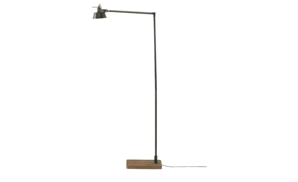 Leseleuchte, 1-flammig, Metall / Holz schwarz