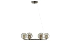 Meisterleuchten LED-Krone 6-flammig, schwarzchrom/Rauchglas