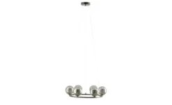Meisterleuchten LED-Krone 6-flammig, schwarzchrom/Rauchglas