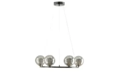 Meisterleuchten LED-Krone 6-flammig, schwarzchrom/Rauchglas