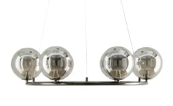 Meisterleuchten LED-Krone 6-flammig, schwarzchrom/Rauchglas