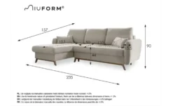 Miuform Ecksofa mit Schlaffunktion Scandic Lagom