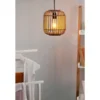 Pendelleuchte, 1-flammig, Holzlamellen