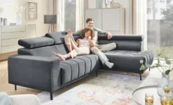 Primo Ecksofa aus Mikrofaser Carrara