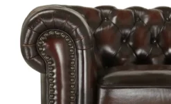 Primo Ecksofa Bezug aus Echtleder Chesterfield