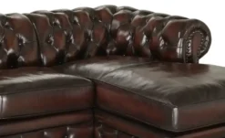 Primo Ecksofa Bezug aus Echtleder Chesterfield