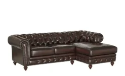 Primo Ecksofa Bezug aus Echtleder Chesterfield