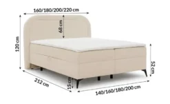 S-STYLE Boxbett mit Bettkasten, Bouclé-Stoff Sonna