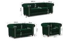 S-STYLE Chesterfield Polstergarnitur 2+1 Cleo Blink
