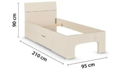 Stauraumbett in beige