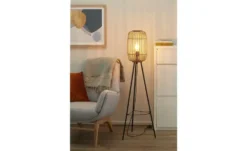Stehleuchte, 1-flammig, Bambusschirm