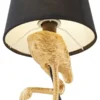 Tischleuchte, 1-flammig `Flamingo`schwarz/goldfarbig