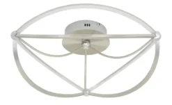 Trio LED-Deckenleuchte, Nickel-matt, geschwungen