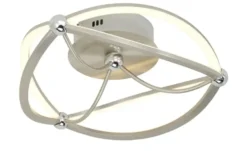 Trio LED-Deckenleuchte, Nickel-matt, geschwungen
