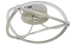 Trio LED-Deckenleuchte, Nickel-matt, geschwungen