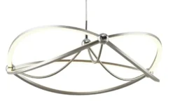 Trio LED-Pendelleuchte Nickel-matt geschwungen