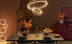 Trio LED-Stehleuchte, Schwarz, Kreise