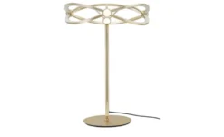Trio LED-Tischleuchte, messing-matt, geschwungen