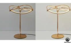 Trio LED-Tischleuchte, messing-matt, geschwungen