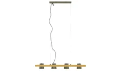 Trio Pendelleuchte, 4-flammig, Nickel antik mit Pinienholz