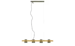 Trio Pendelleuchte, 4-flammig, Nickel antik mit Pinienholz