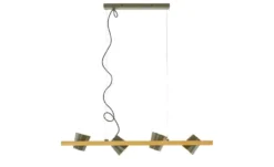 Trio Pendelleuchte, 4-flammig, Nickel antik mit Pinienholz